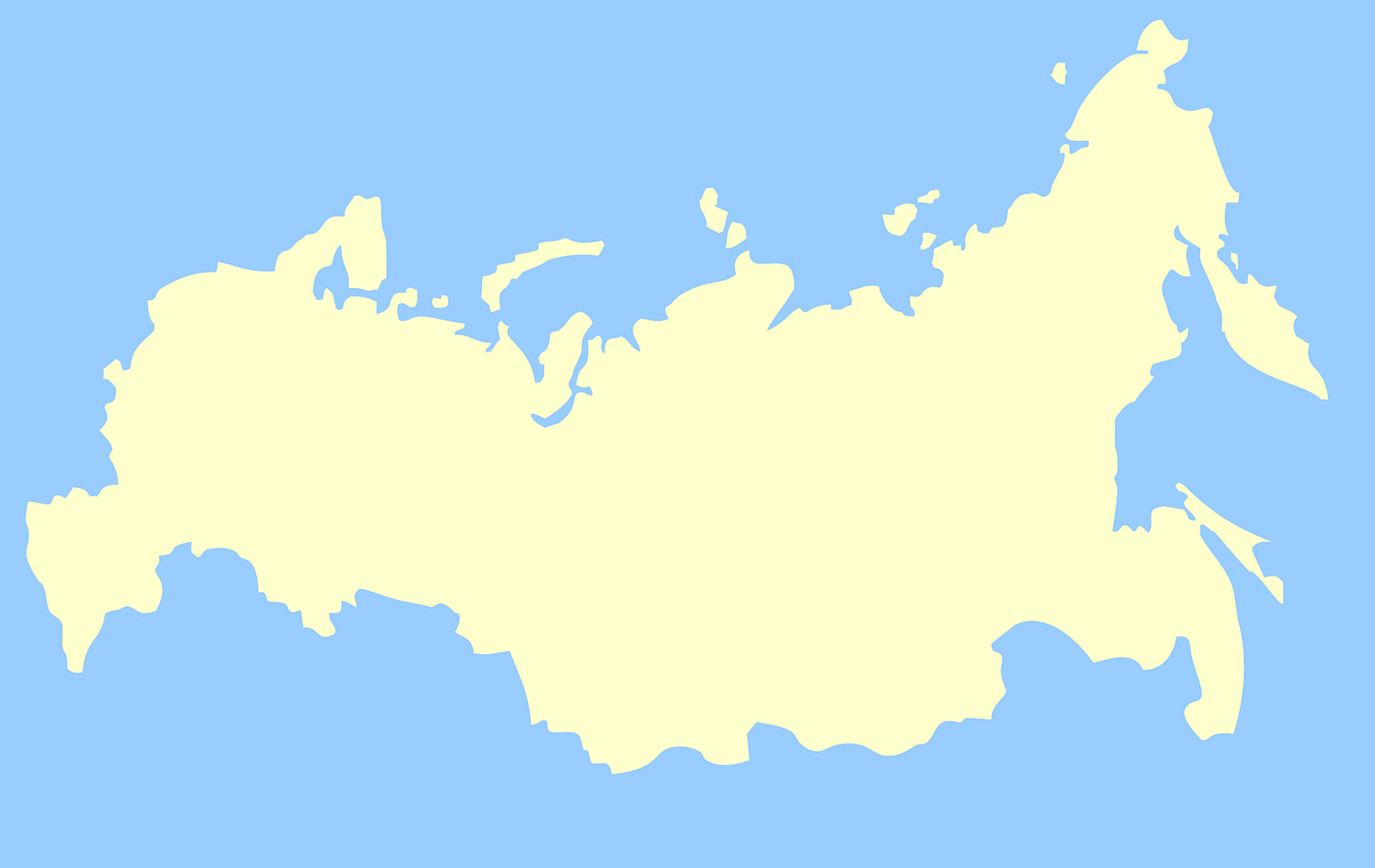 Russia Map - blank Political Russia map with cities