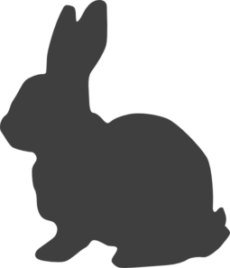 Black rabbit clipart