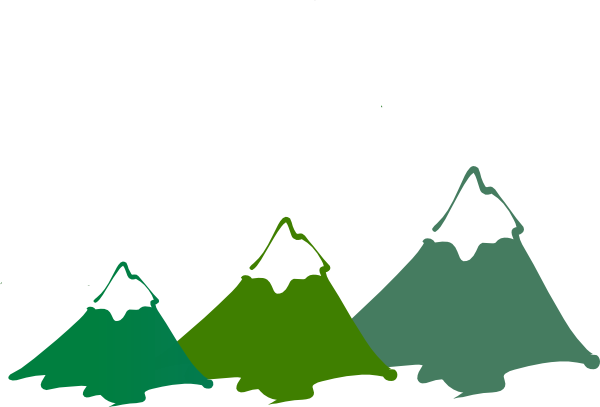 Three Mountain Peaks-green Clip Art - vector clip art ...