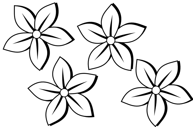 Flowers Clip Art Black and White Free | Many Flowers