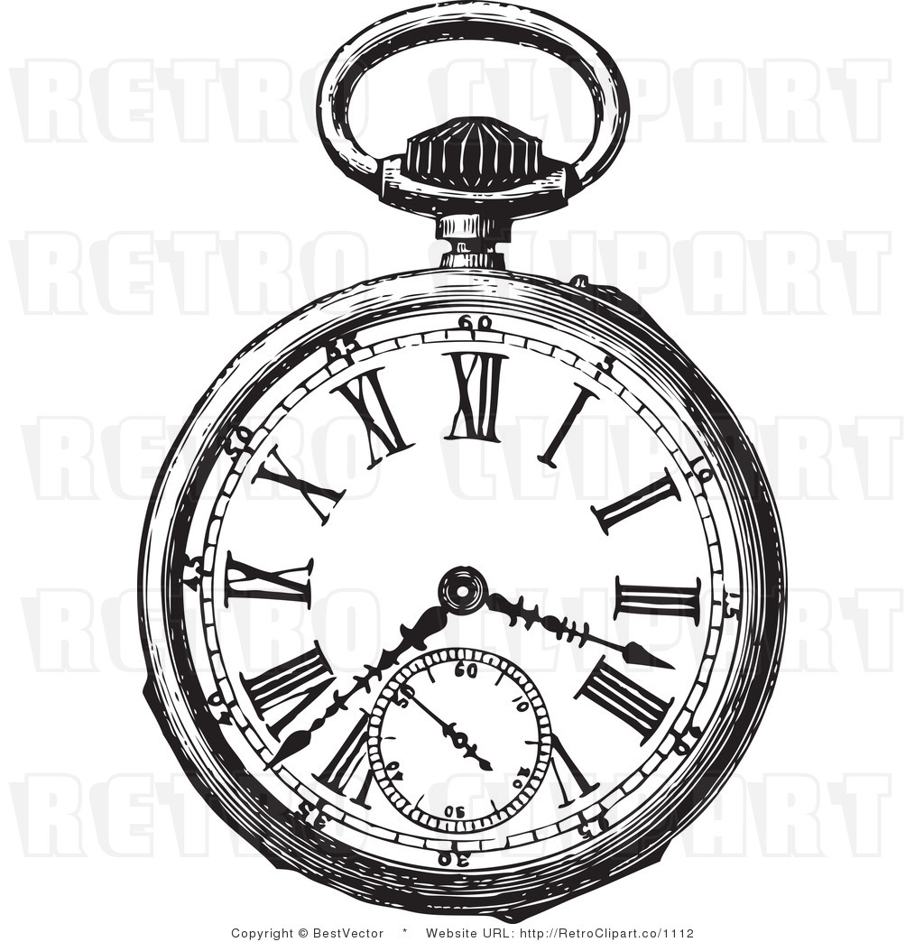 watch clipart black and white - photo #35