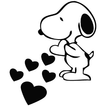 Amazon.com - Snoopy Love Hearts - Cartoon Decal Vinyl Car Wall ...