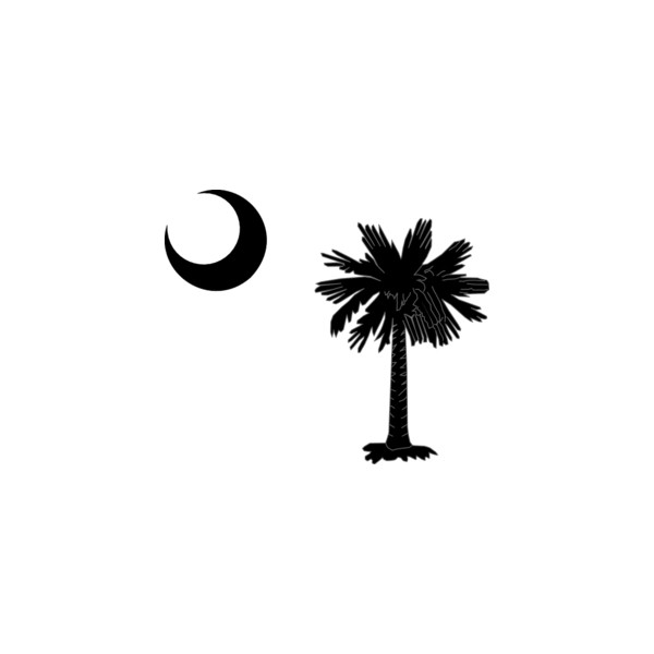 South Carolina State Flag Palmetto And Crescent Moon In Black clip ...