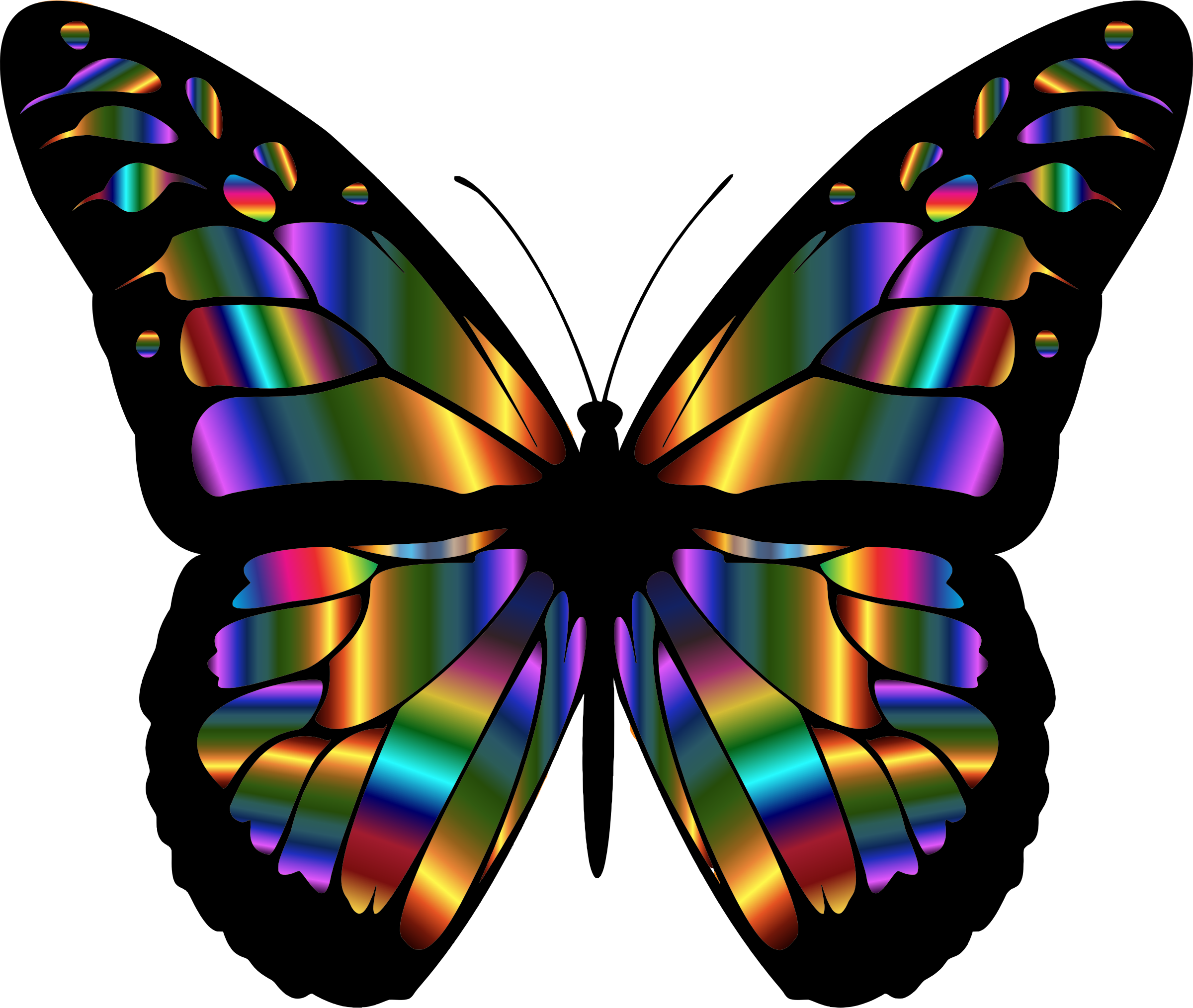 Clipart - Iridescent Monarch Butterfly