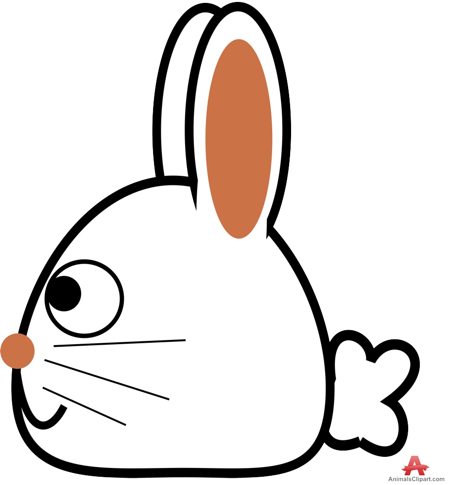 Rabbit Side Portrait Outline Clipart | Free Clipart Design Download