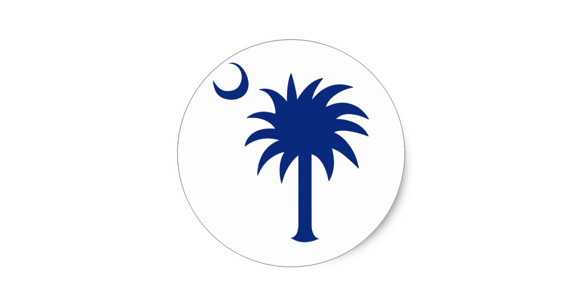 South Carolina Palmetto Tree Classic Round Sticker | Zazzle