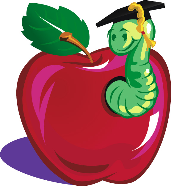 Apple Worm Clip Art A Red Apple With A Friendly Worm 0071 0907 ...