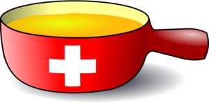 Cooking Pan with a Swiss Flag on its Side - vector Clip Art