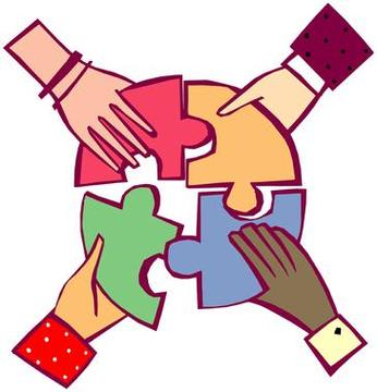 Working together clip art