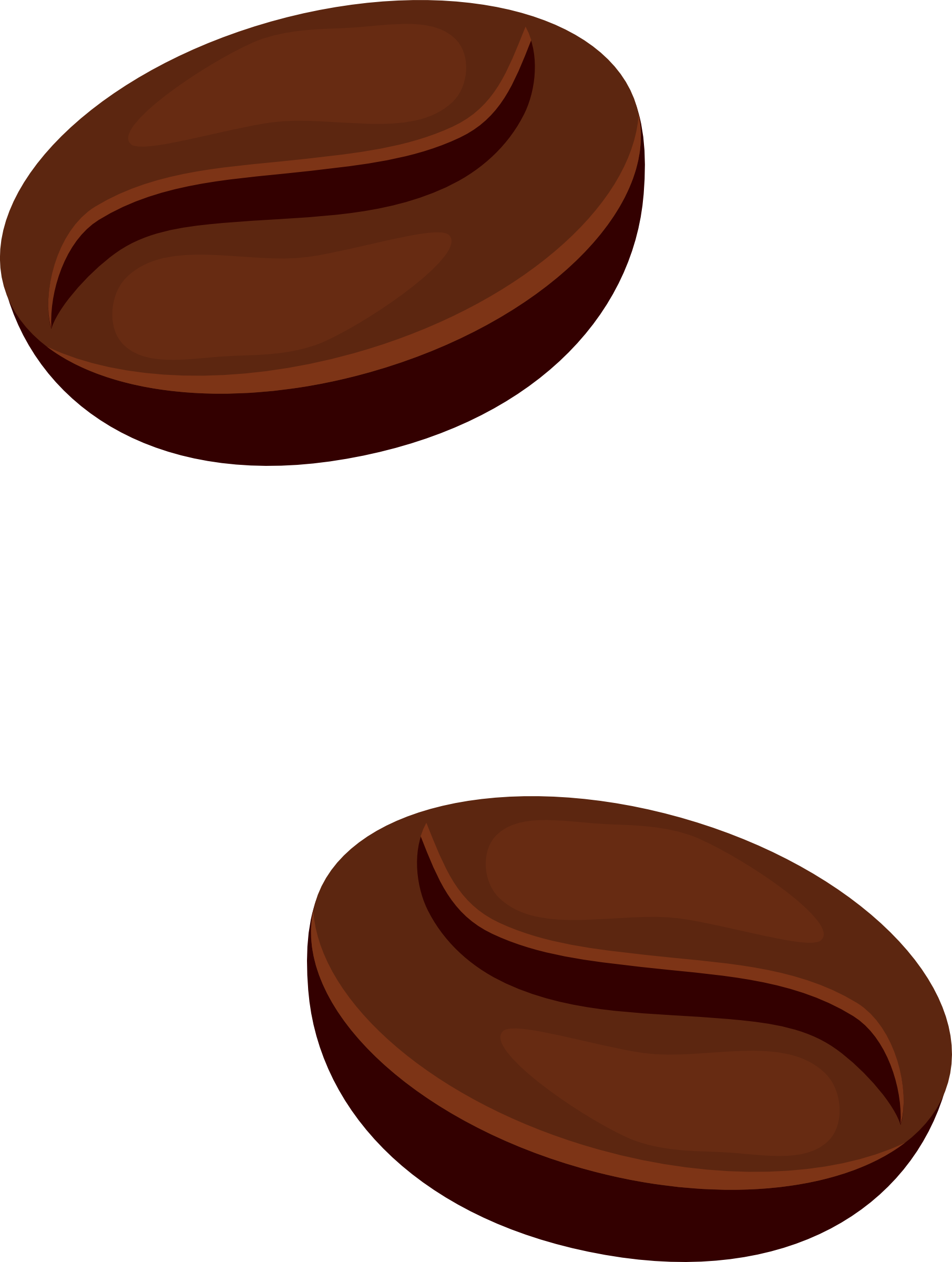 Coffee beans outline clipart vector