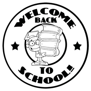 Welcome back to school clipart black and white