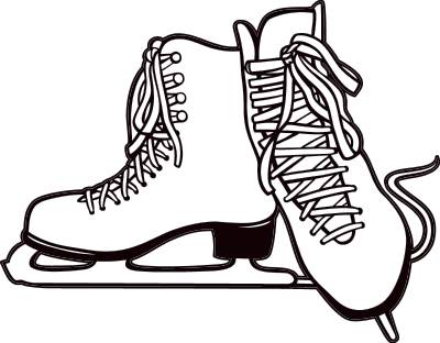 Ice skating shoes clipart