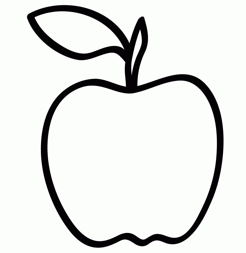 Apple Outline Coloring Page - AZ Coloring Pages