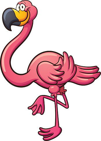 Cartoon Of Pink Flamingos Clip Art, Vector Images & Illustrations ...