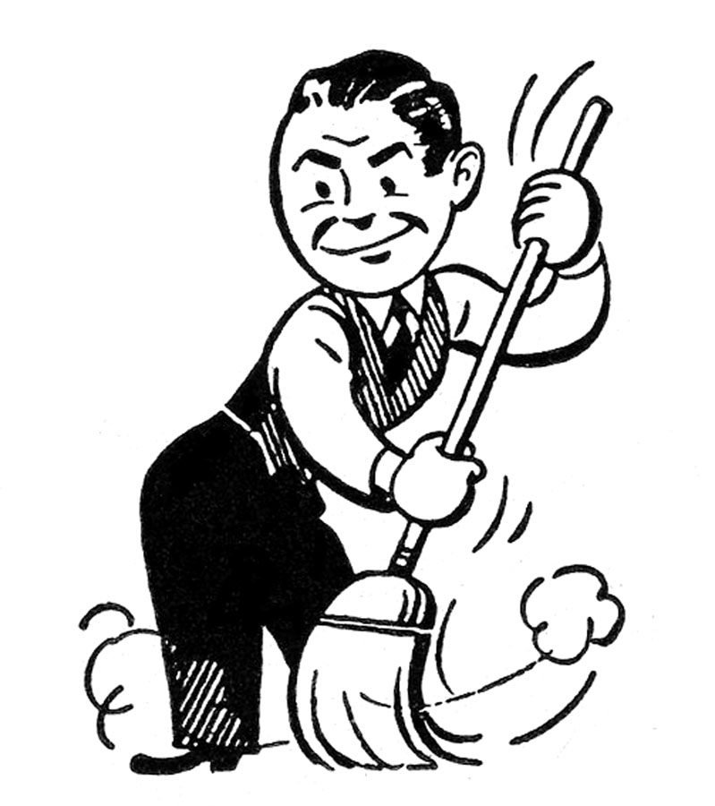Cleaning the house clipart black and white - ClipartFox