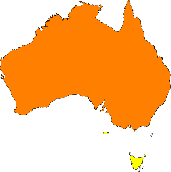 Australia Map Orange clip art - vector clip art online, royalty ...