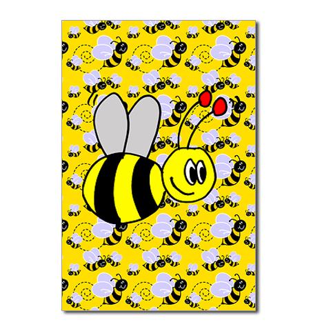 Bee Drawing Postcards | Personalized Post Cards | Postcard Templates