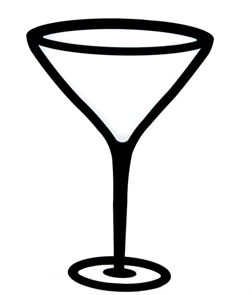 martini glass clipart black and white - photo #35