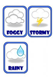 English teaching worksheets: Weather flashcards