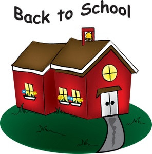 Schoolhouse Clipart Image - A Little Red Schoolhouse With Back To ...
