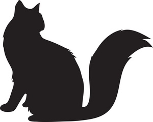 Cat Clipart Image: Cartoon Silhouette Of A Cat