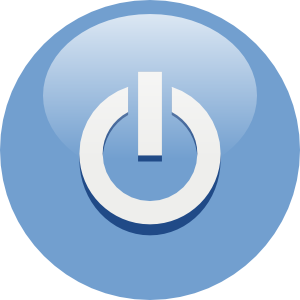 Blue Power Button clip art Free Vector