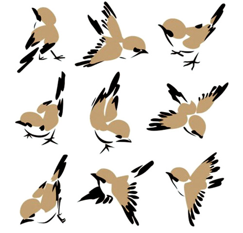 Cute Sparrow Vector - Flying & Sitting free vector birds design ...