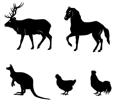 13 animals silhouette vectors download