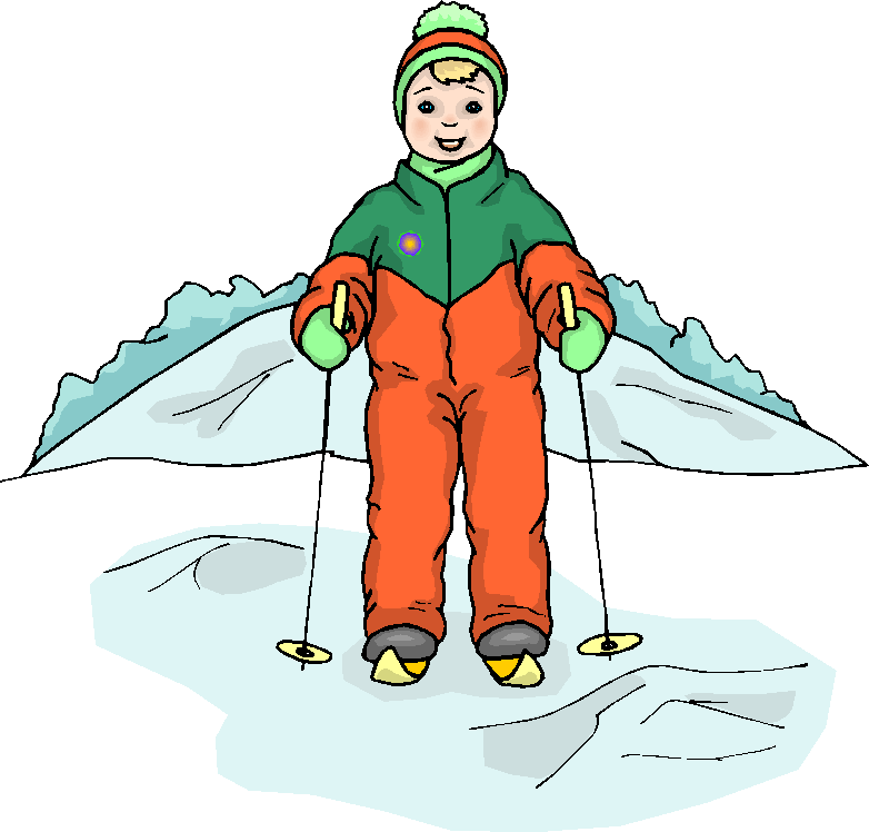 Boy Play Snow Skiing Free Clipart Microsoft