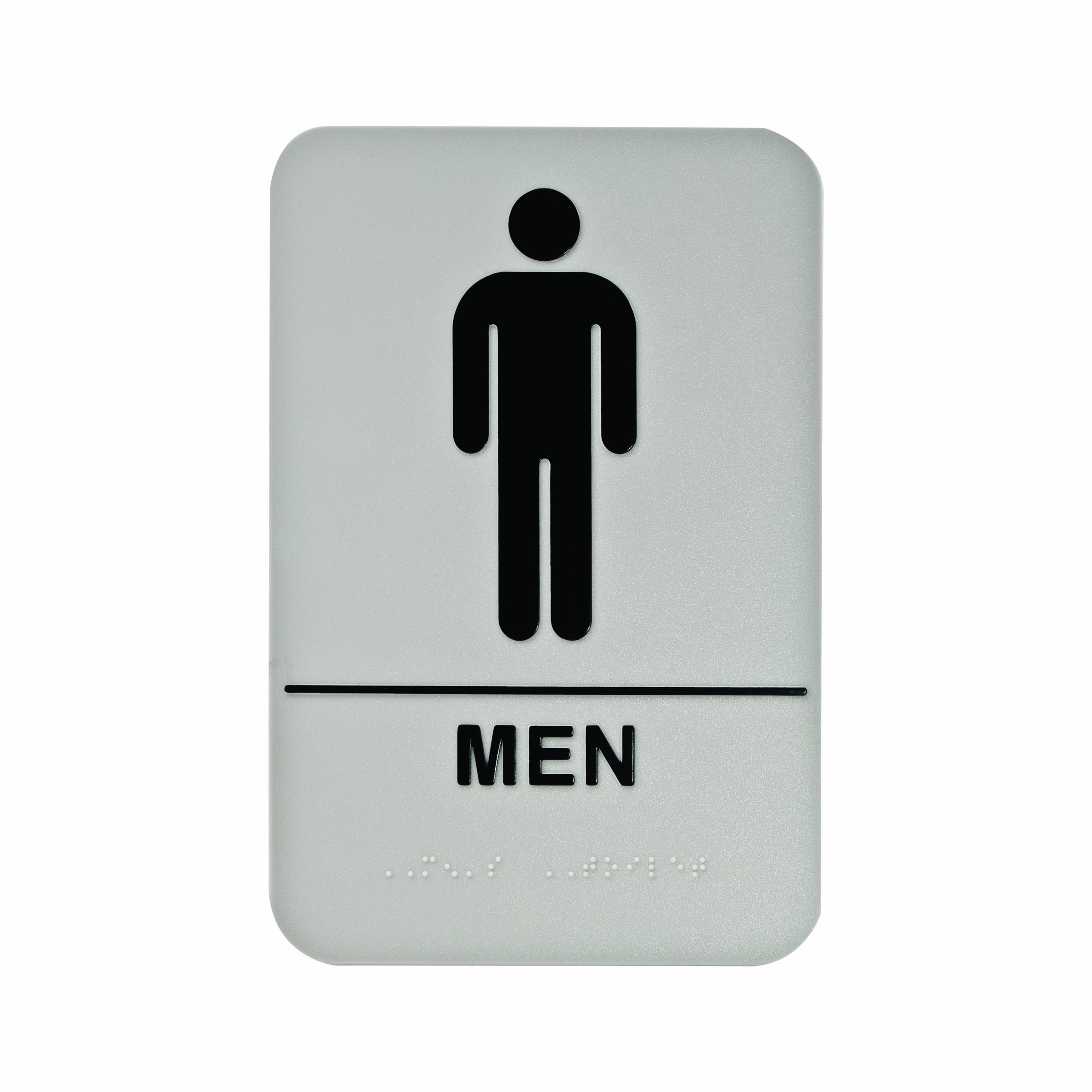 Advantus Men Restroom Sign, 6 x 9 Inches, Taupe Background, Black ...