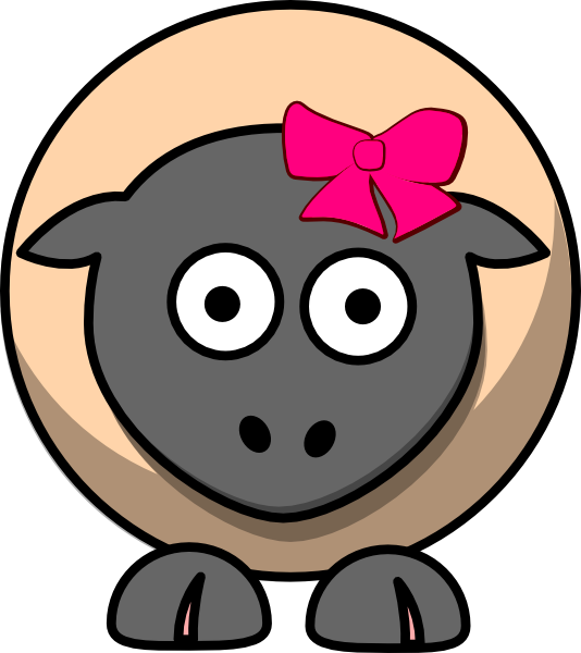 Fuzzy Cartoon Sheep Clip Art Vector Online Royalty Free