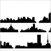 City skyline silhouette vector free Free vector for free download ...