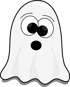 Image - Cute little cartoon ghost on halloween trying to scare ...