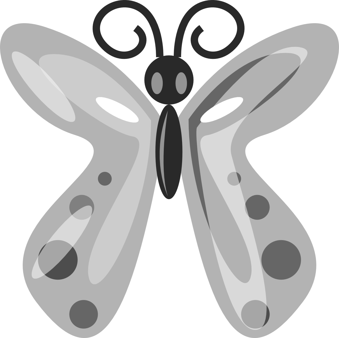 Butterfly 14 Black White Line Art SVG Inkscape Adobe Illustrator ...