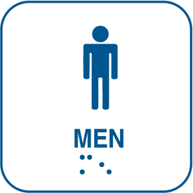 Men's Rest Room ADA Braille Signs from Seton.com, Stock items ship ...