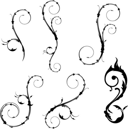 472 views Flower and Swirls Vector - EPS - Free Graphics download - ClipArt ...