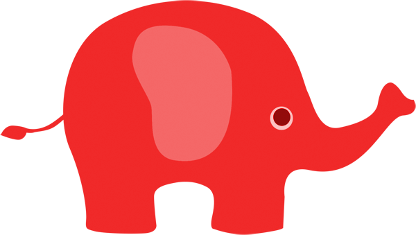 Red elephant clipart free
