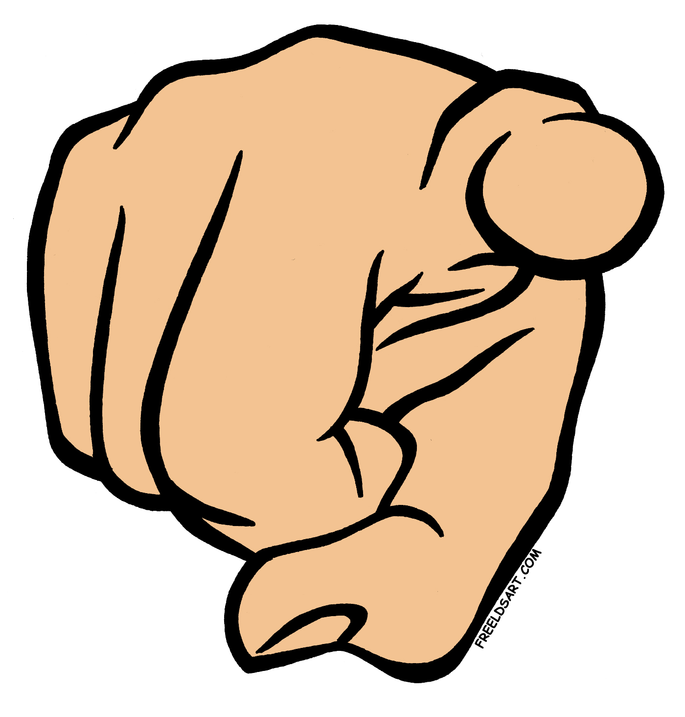 Cartoon middle finger clipart