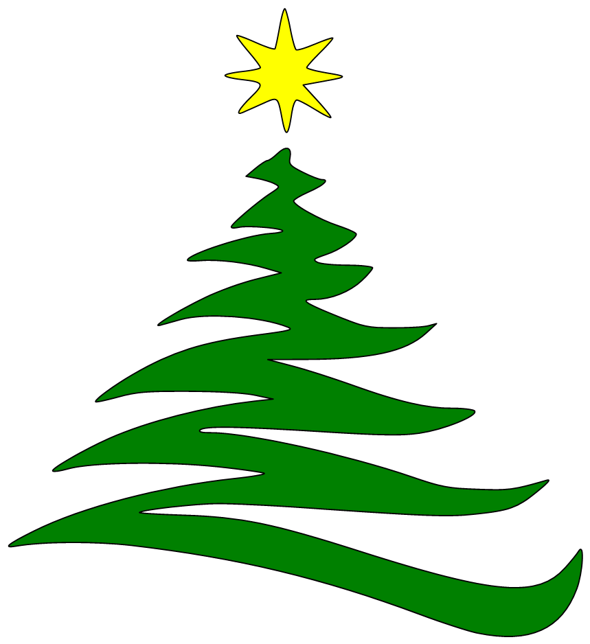 Simple Christmas Tree Outline - ClipArt Best