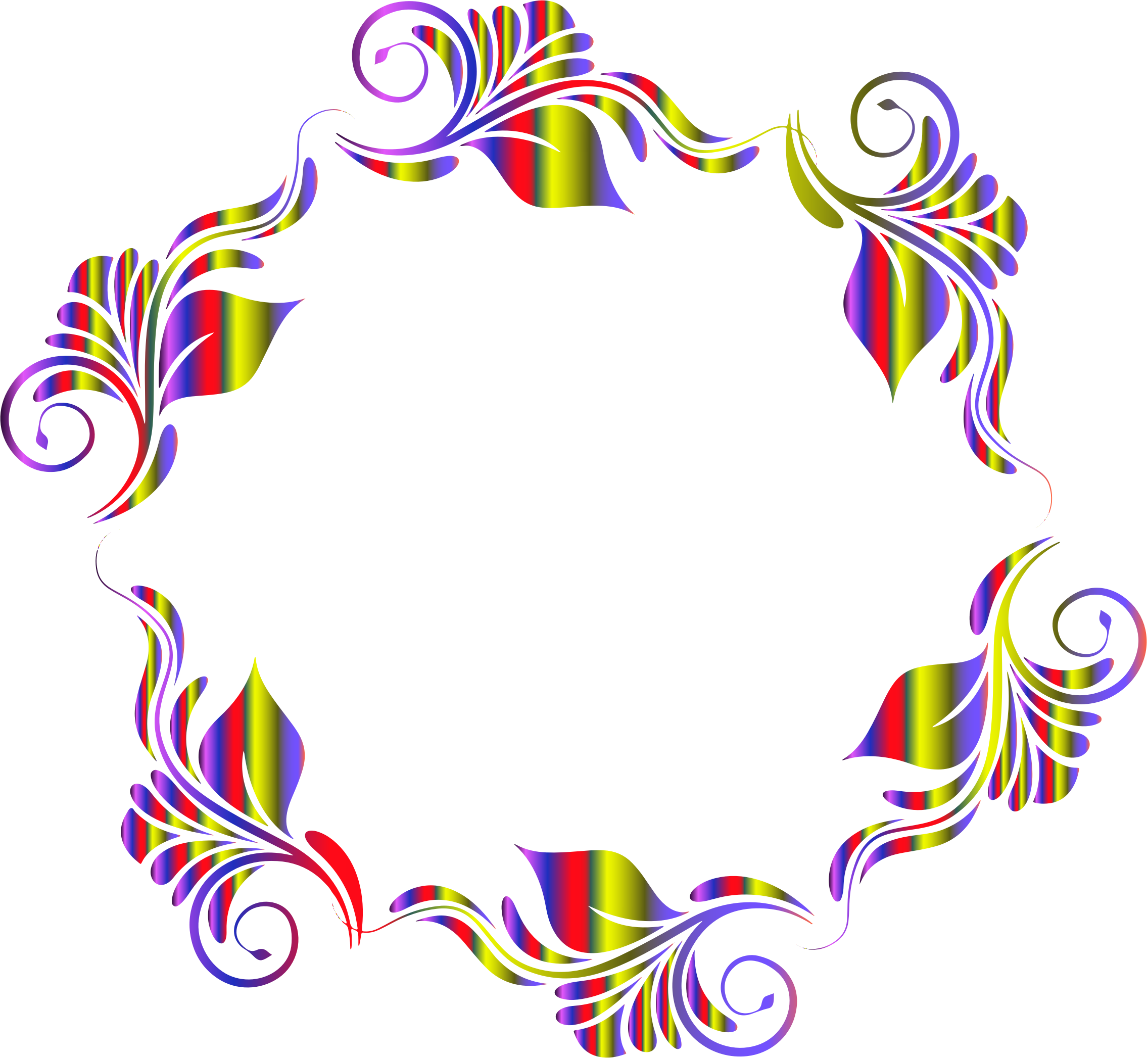 Clipart - Colorful Flowers Pattern In A Circle