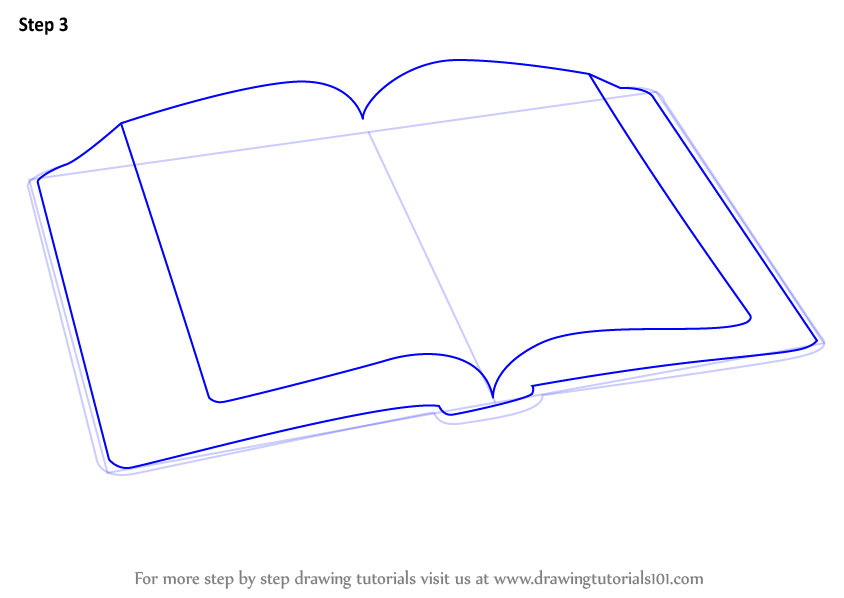 Open Book Drawing - How To Draw An Open Book Step By Step