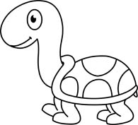 Cartoon turtle clipart black and white