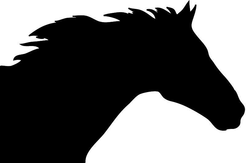 Clipart horse head silhouette