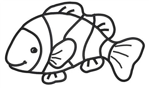 Clown Fish Outline Clipart - Free to use Clip Art Resource