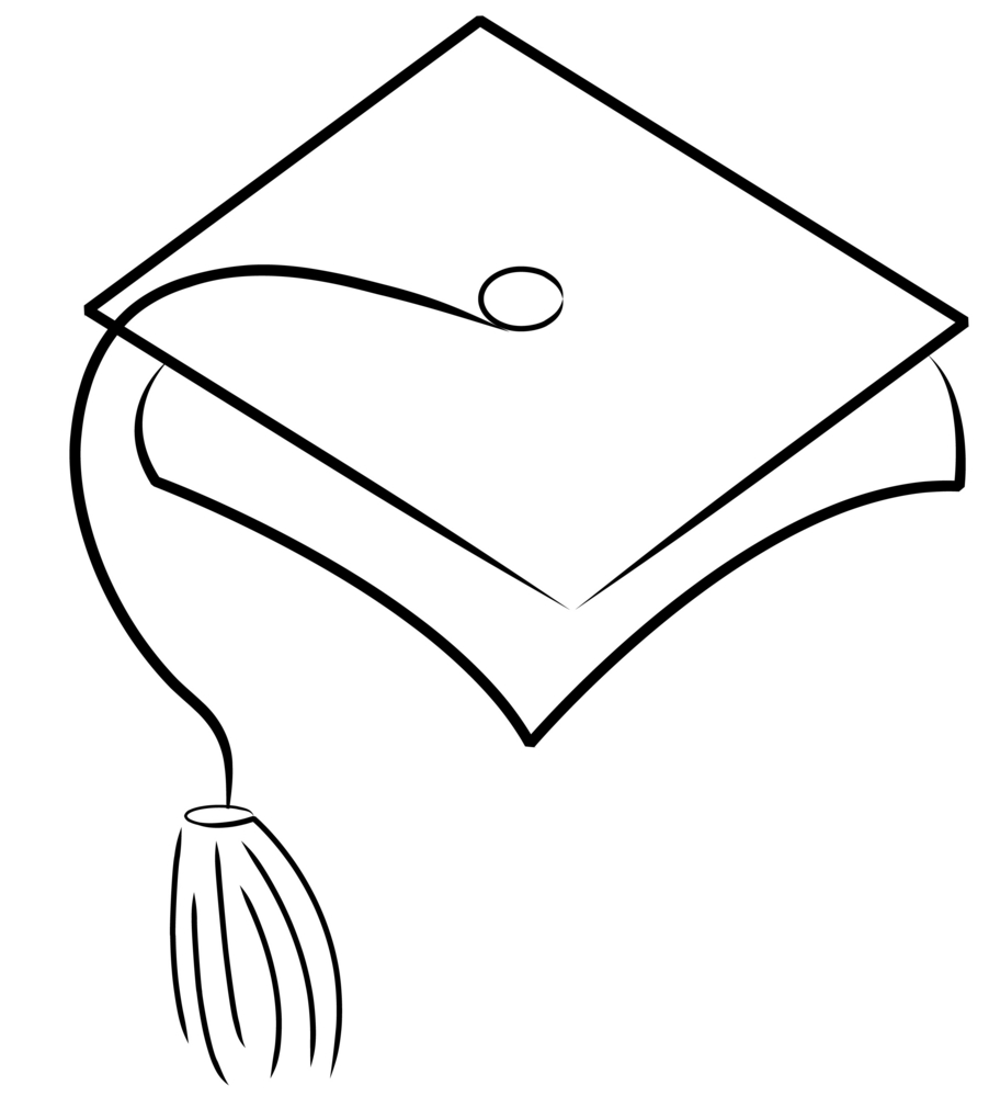 Graduation Cap Outline - ClipArt Best