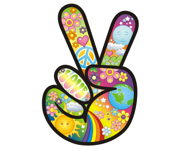 Clipart of hippy and peace sign