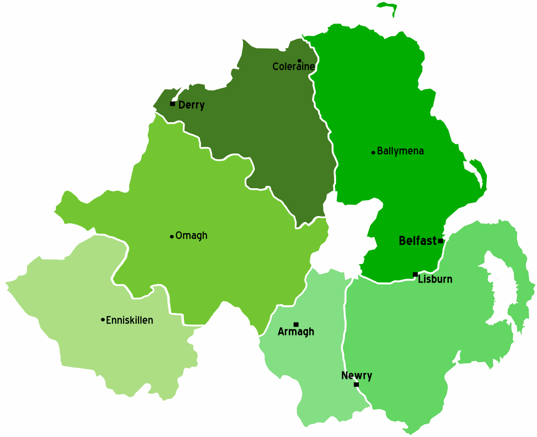 Northern Ireland Map • Mapsof.net