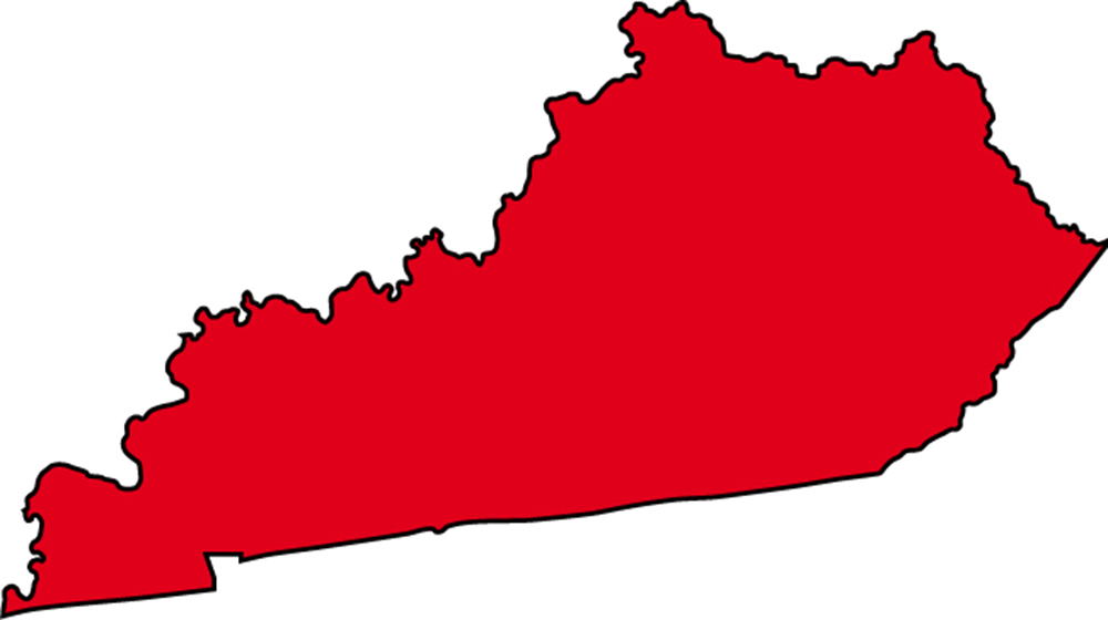 Kentucky State Map with cities - blank outline map of Kentucky