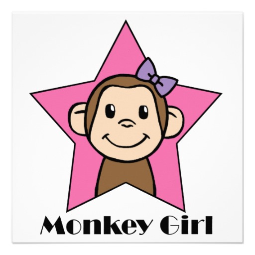 Cartoon girl monkey clipart