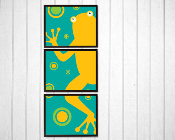 My Froggy Stuff Wall Art for Nursery by ShannaRiehlArtShoppe